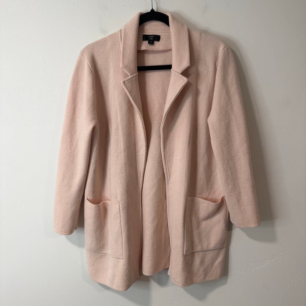 J. Crew Women's Sophie Open Front Sweater‎ Blazer Cardigan Light Pink Small